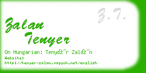 zalan tenyer business card